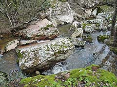 Gorges du Blavet - Felsen im Bach